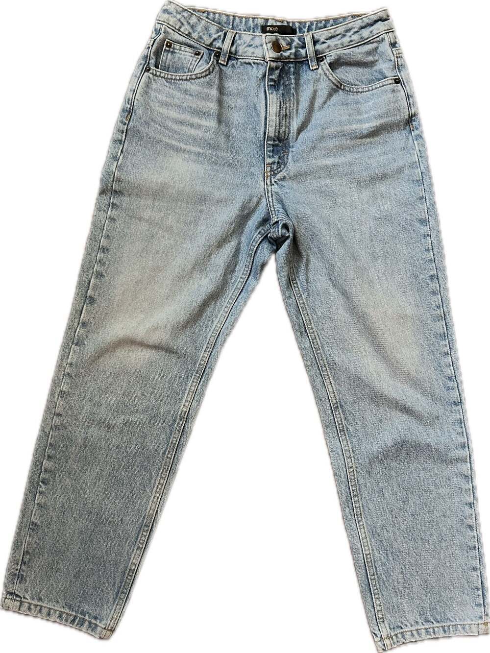 Maje Paris High-Rise Light Wash Straight Leg Denim Jeans